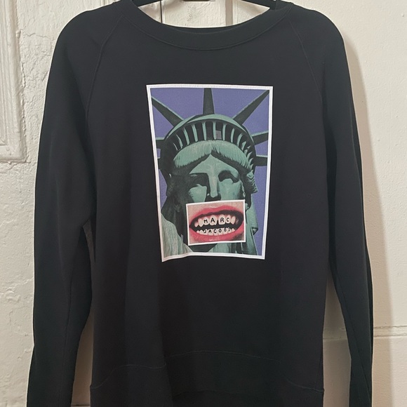 Marc Jacobs Black Sweatshirt with Statue of Liberty Graphic - Picture 1 of 4